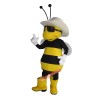 College Handsome Glasses Bee Mascot Costume, College Handsome Glasses Bee Costume