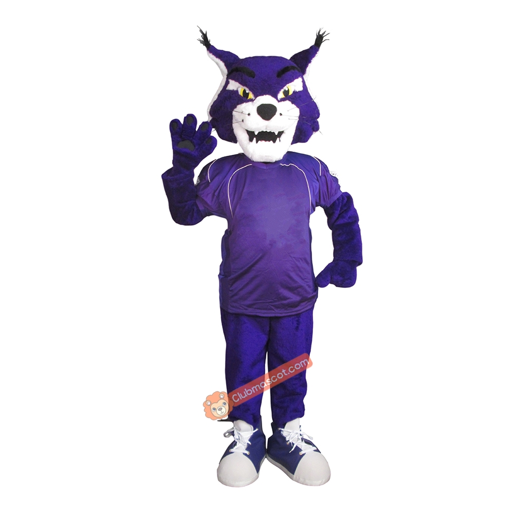 College Handsome Wildcat Mascot Costume, College Handsome Wildcat Costume