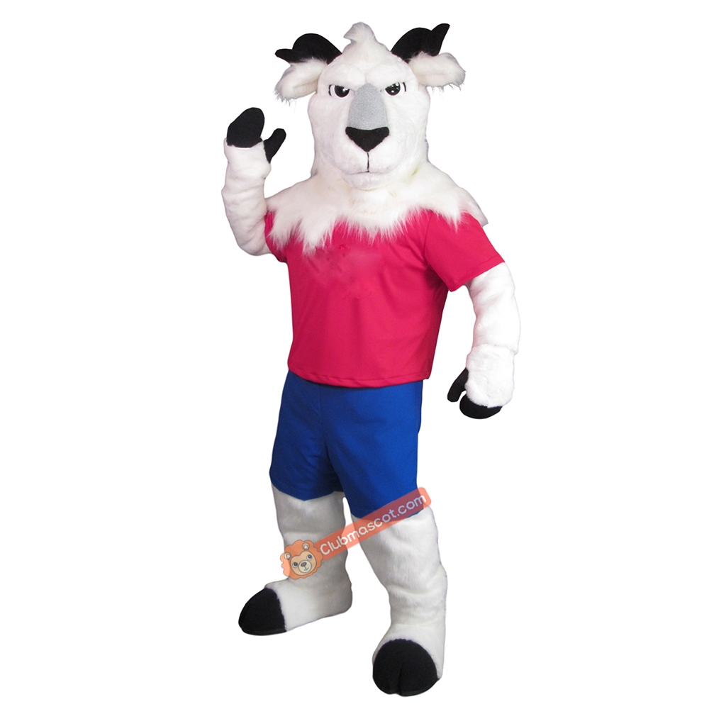 College WhiteGoat Mascot Costume, College WhiteGoat Costume