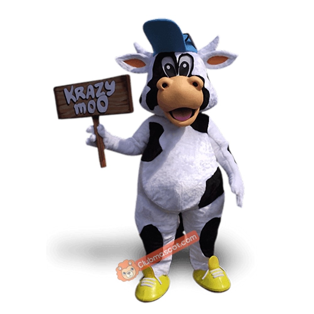 Crazy Cow Mascot Costume, Crazy Cow Costume