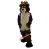 Dark Brown King Bear Mascot Costume, Dark Brown King Bear Costume