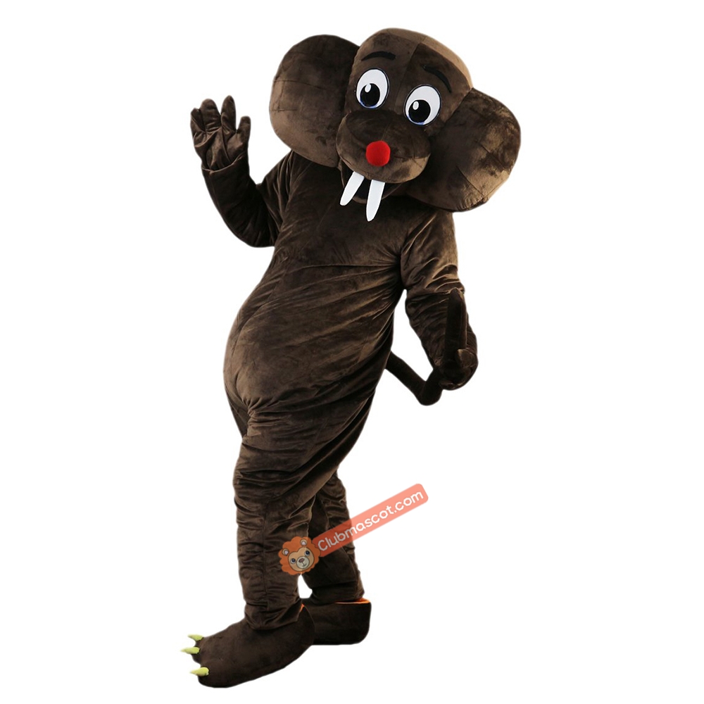 Deep Brown Gopher Mole Cartoon Mascot Costume, Deep Brown Gopher Mole Cartoon Costume