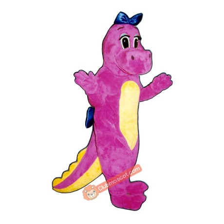 Dinah Dinosaur Bows Mascot Costume, Dinah Dinosaur Bows Costume