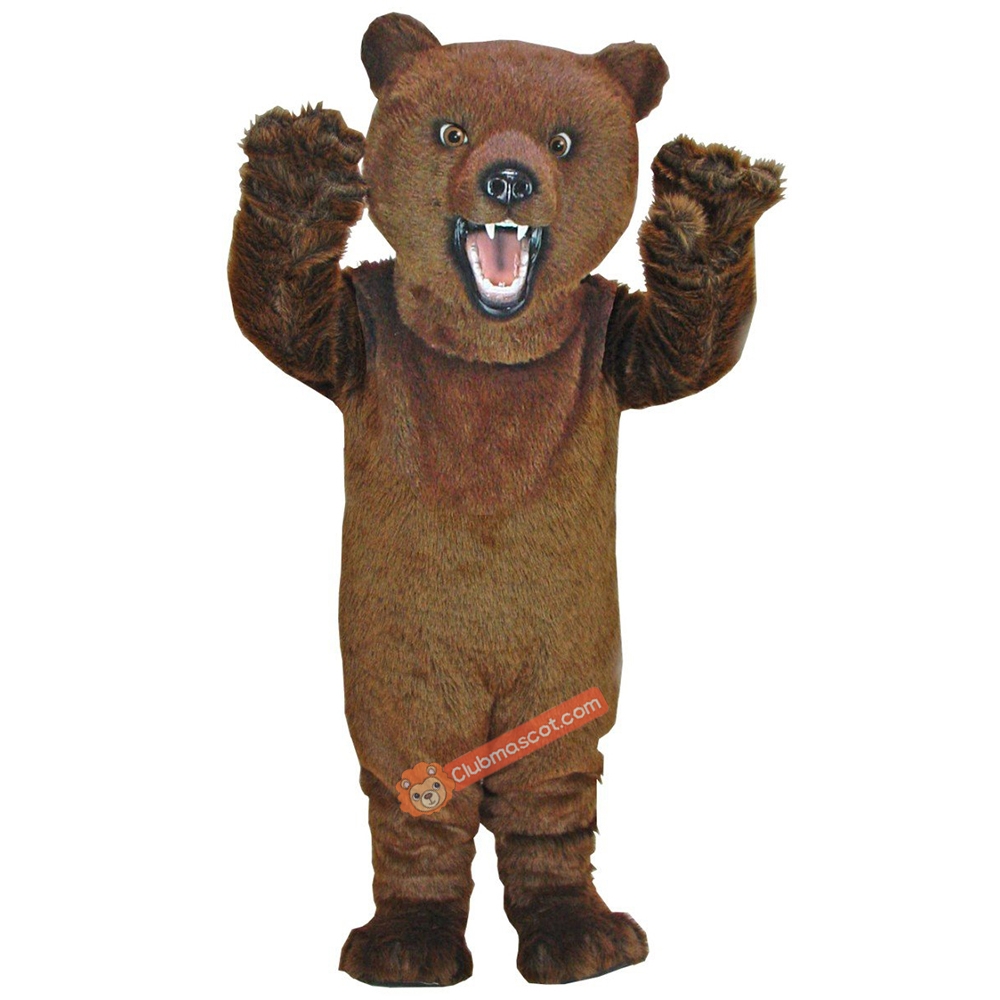 Fierce Grizzly Bear Mascot Costume, Grizzly Bear Costume