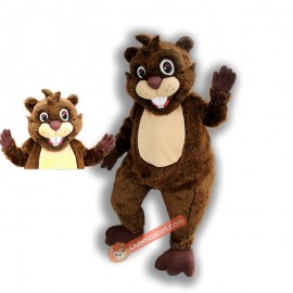 Friendly Beaver Mascot Costume, Friendly Beaver Costume