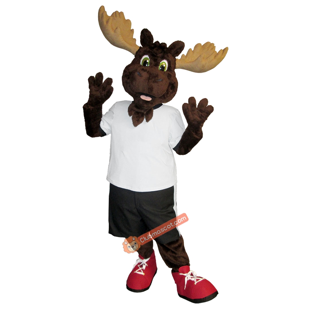 Friendly College Moose Mascot Costume, Friendly College Moose Costume