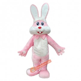 Furry Pink Bunny Rabbit Mascot Costume, Furry Pink Bunny Rabbit Costume