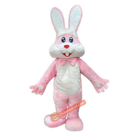 Furry Pink Bunny Rabbit Mascot Costume, Furry Pink Bunny Rabbit Costume