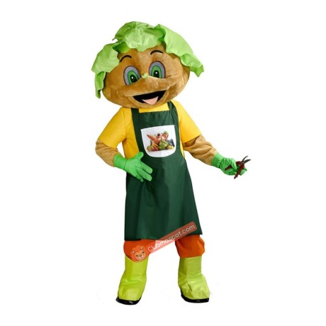 Gardener's Mascot Costume head of salad, Gardener's Costume head of salad