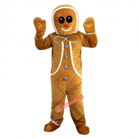 Gingerbread Man Cartoon Mascot Costume, Gingerbread Man Cartoon Costume