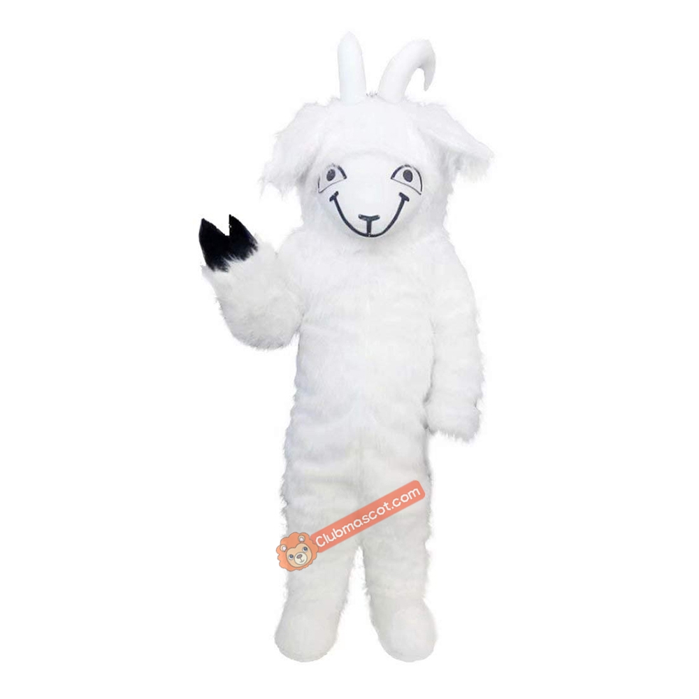 Goat Sheep Long Hair Cartoon Mascot Costume, Goat Sheep Long Hair Cartoon Costume