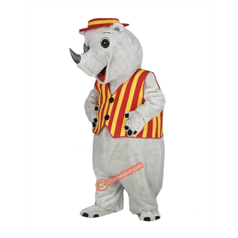 Gray Cute Rhino Mascot Costume, Gray Cute Rhino Costume