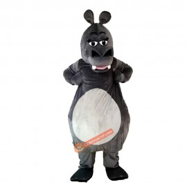 Gray Hippopotamus Cartoon Mascot Costume, Gray Hippopotamus Cartoon Costume