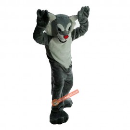 Gray Tiger Wildcat Cartoon Mascot Costume, Gray Tiger Wildcat Cartoon Costume