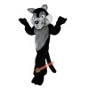 Gray Wolf Wolfish Cartoon Mascot Costume, Gray Wolf Wolfish Cartoon Costume