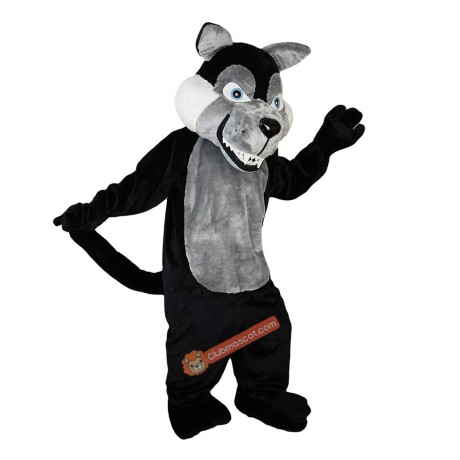 Gray Wolf Wolfish Cartoon Mascot Costume, Gray Wolf Wolfish Cartoon Costume