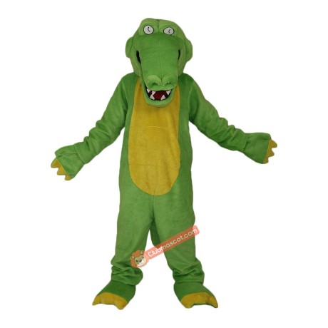 Green Crocodile Alligator Crocodilian Cayman Caiman Cartoon Mascot Costume, Green Crocodile Alligator Crocodilian Cayman Caiman Cartoon Costume