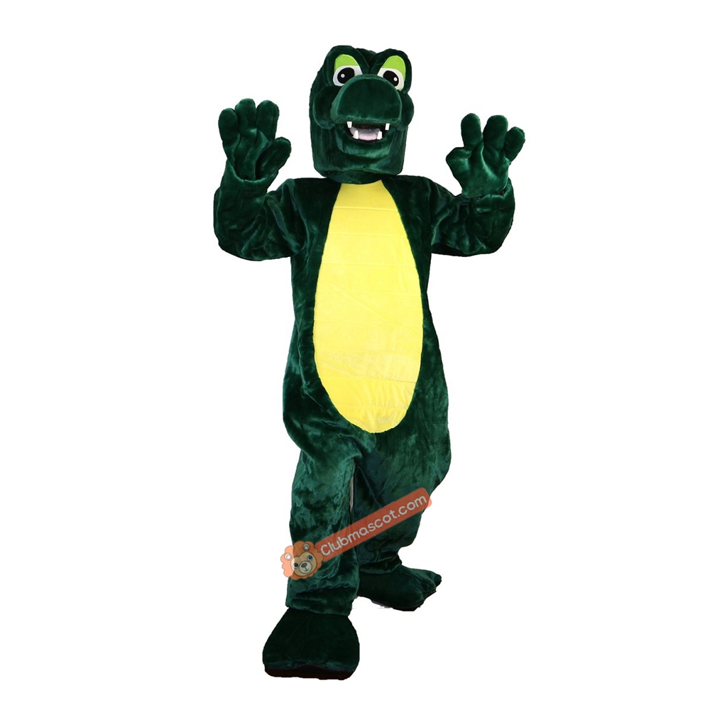 Green Crocodile Cartoon Mascot Costume, Green Crocodile Cartoon Costume