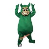 Green Devil Genius Monster Cartoon Mascot Costume, Green Devil Genius Monster Cartoon Costume