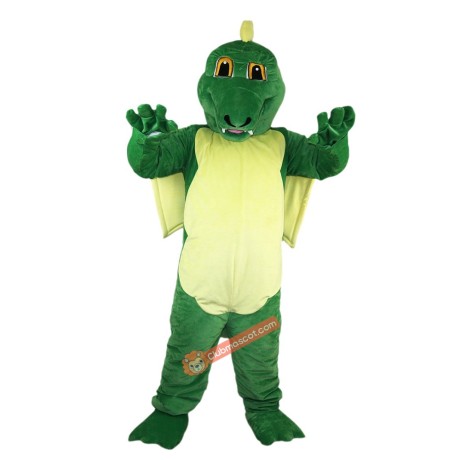 Green Dinosaur Magic Dragon Mascot Costume, Green Dinosaur Magic Dragon Costume