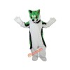 Green Fox Dog Husky Cartoon Mascot Costume, Green Fox Dog Husky Cartoon Costume