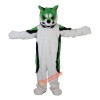 Green Fox Dog Husky Cartoon Mascot Costume, Green Fox Dog Husky Cartoon Costume