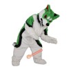 Green Fox Dog Husky Cartoon Mascot Costume, Green Fox Dog Husky Cartoon Costume