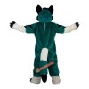 Green Fox Dog Husky Cartoon Mascot Costume, Green Fox Dog Husky Cartoon Costume