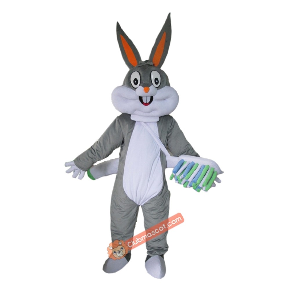 Grey Bugs bunny Rabbit Mascot Costume, Grey Bugs bunny Rabbit Costume