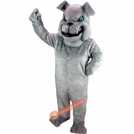 Grey Bulldog Mascot Costume, Grey Bulldog Costume