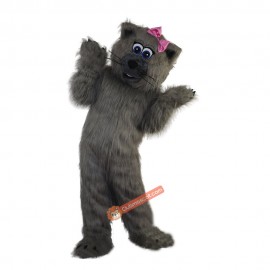 Grey Cat Cartoon Mascot Costume, Grey Cat Cartoon Costume