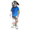 Grey Dog Cartoon Mascot Costume, Grey Dog Cartoon Costume