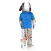 Grey Dog Cartoon Mascot Costume, Grey Dog Cartoon Costume