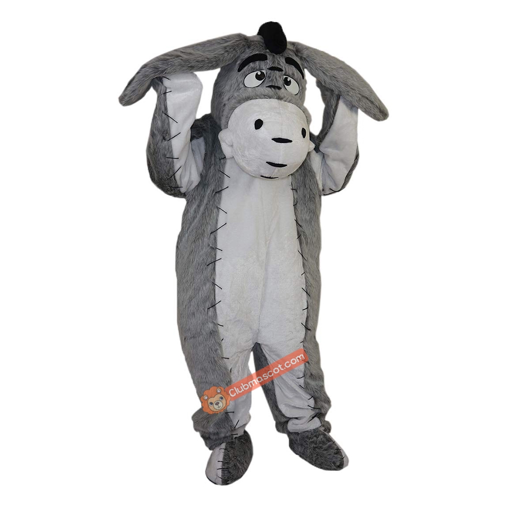 Grey Donkey Jackass Neddy Cartoon Mascot Costume, Grey Donkey Jackass Neddy Cartoon Costume