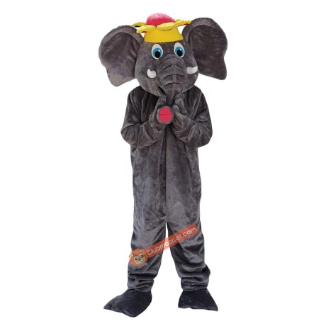 Grey Elephant Cartoon Mascot Costume, Grey Elephant Cartoon Costume