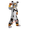 Grey Fox Dog Husky Cartoon Mascot Costume, Grey Fox Dog Husky Cartoon Costume