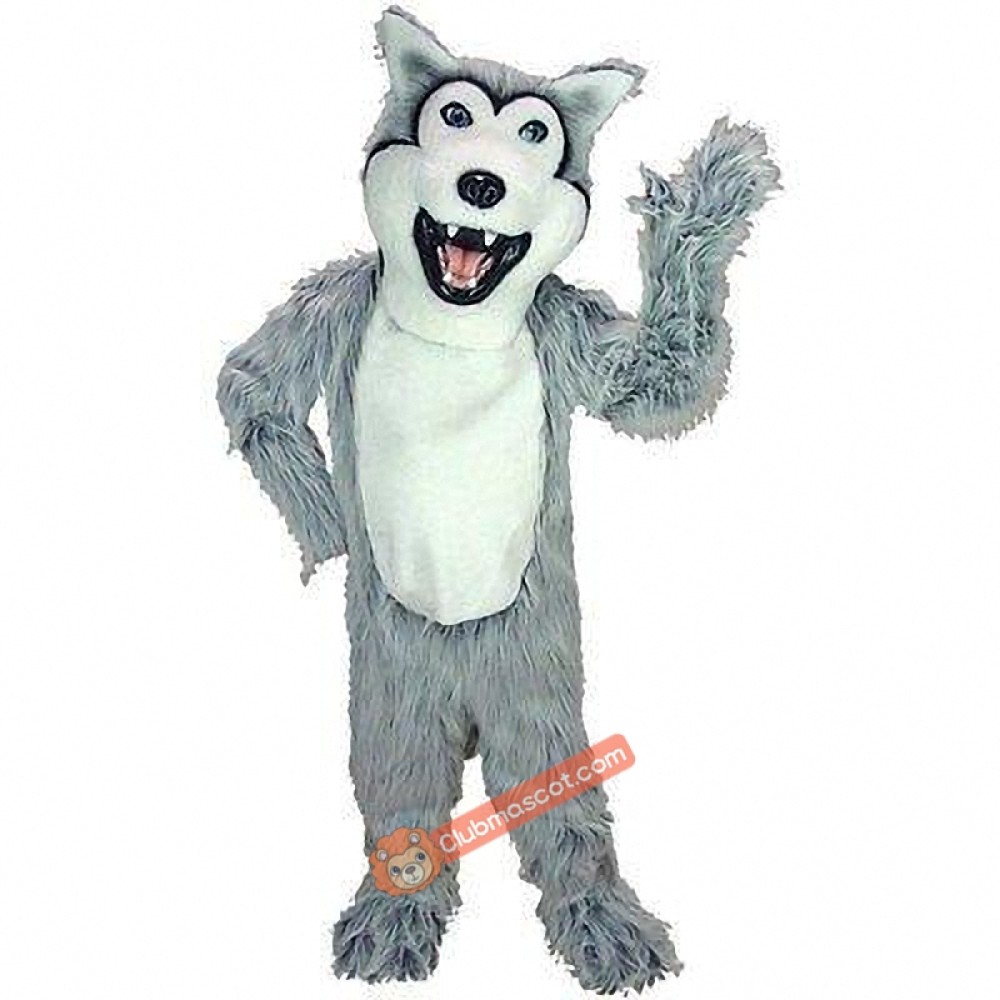 Grey Husky Dog Mascot Costume, Grey Husky Dog Costume