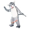 Grey Leopard Panther Cat Lynx Cartoon Mascot Costume, Grey Leopard Panther Cat Lynx Cartoon Costume