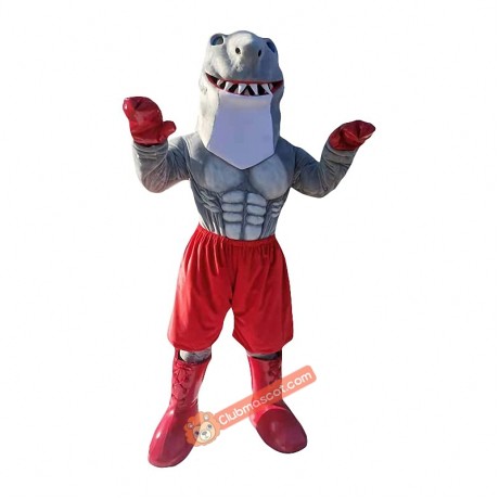 Grey Muscle shark Mascot Costume, Grey Muscle shark Costume