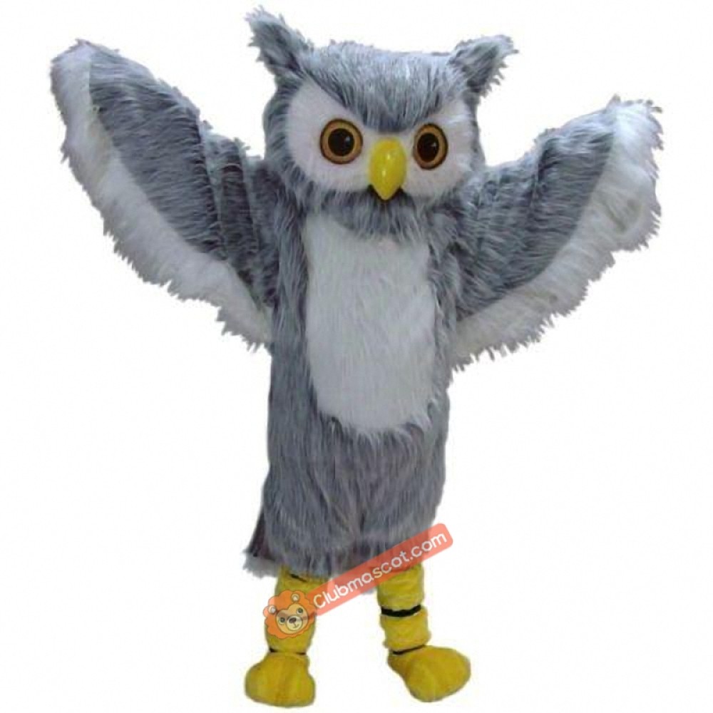 Grey Owl Mascot Costume Adult Size, Grey Owl Costume