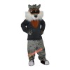 Grey Wildcat Stray Cat Hare Racoon Cartoon Mascot Costume, Grey Wildcat Stray Cat Hare Racoon Cartoon Costume