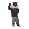 Grey Wildcat Stray Cat Hare Racoon Cartoon Mascot Costume, Grey Wildcat Stray Cat Hare Racoon Cartoon Costume