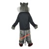 Grey Wildcat Stray Cat Hare Racoon Cartoon Mascot Costume, Grey Wildcat Stray Cat Hare Racoon Cartoon Costume