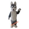 Grey Wolf Siberian Husky Mascot Costume, Grey Wolf Siberian Husky Costume