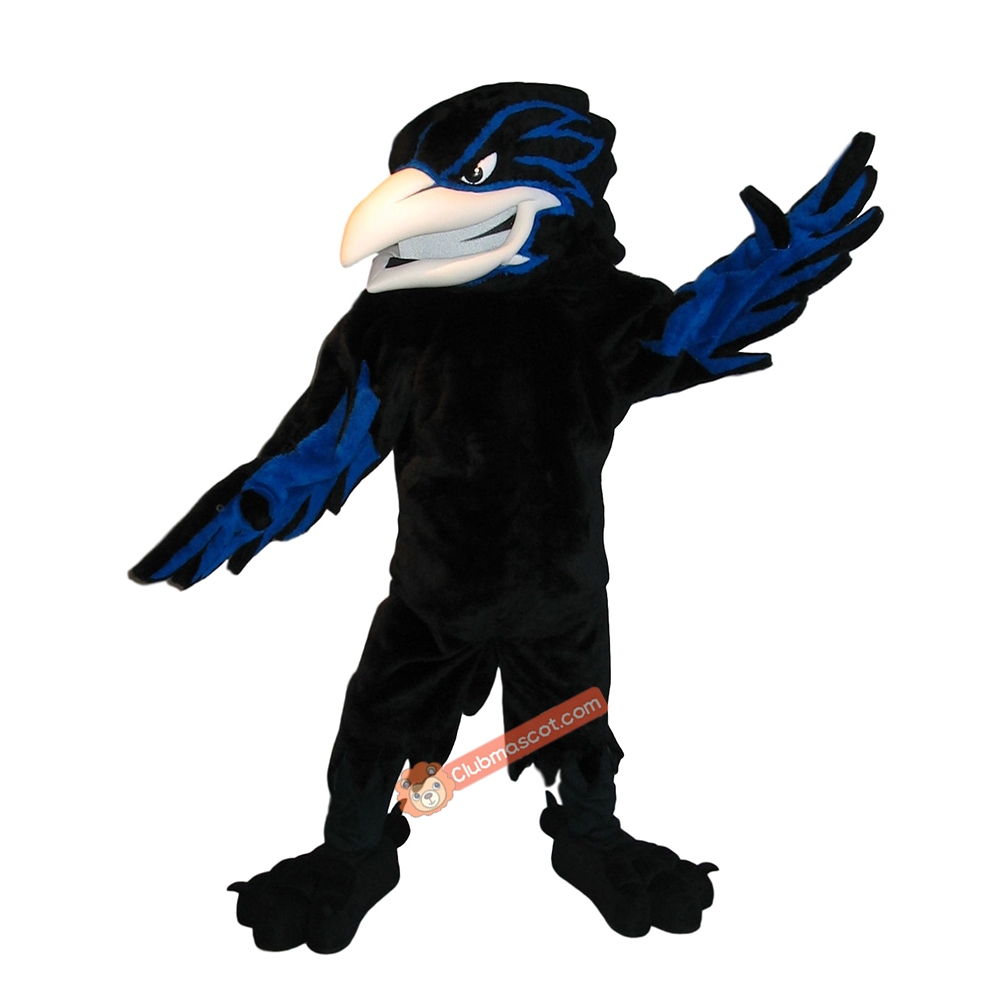 Handsome Ferocious Raven Mascot Costume, Handsome Ferocious Raven Costume