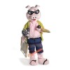 Handsome Swimming Pig Mascot Costume, Handsome Swimming Pig Costume