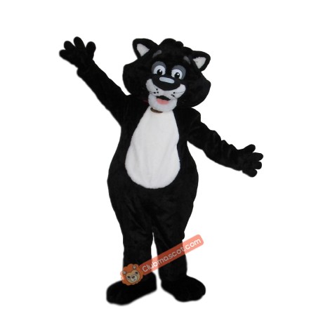 Happy Black Cat Mascot Costume, Happy Black Cat Costume