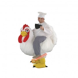 Happy Cute Chicken back Mascot Costume, Happy Cute Chicken back Costume