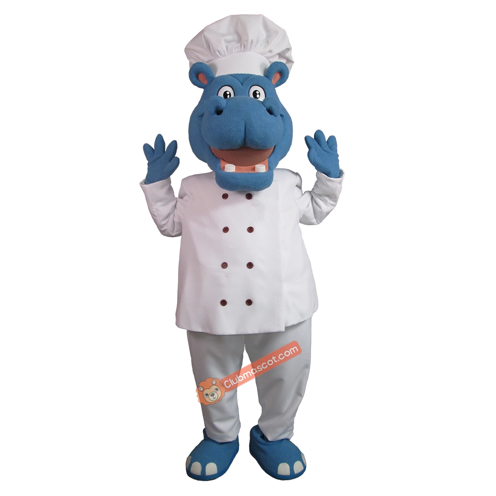 Healthy Friendly Hippo Mascot Costume, Healthy Friendly Hippo Costume