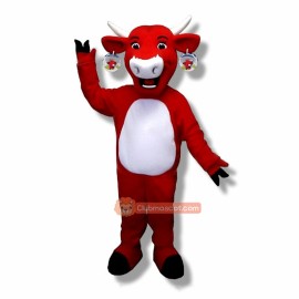 Happy Red Cow Mascot Costume